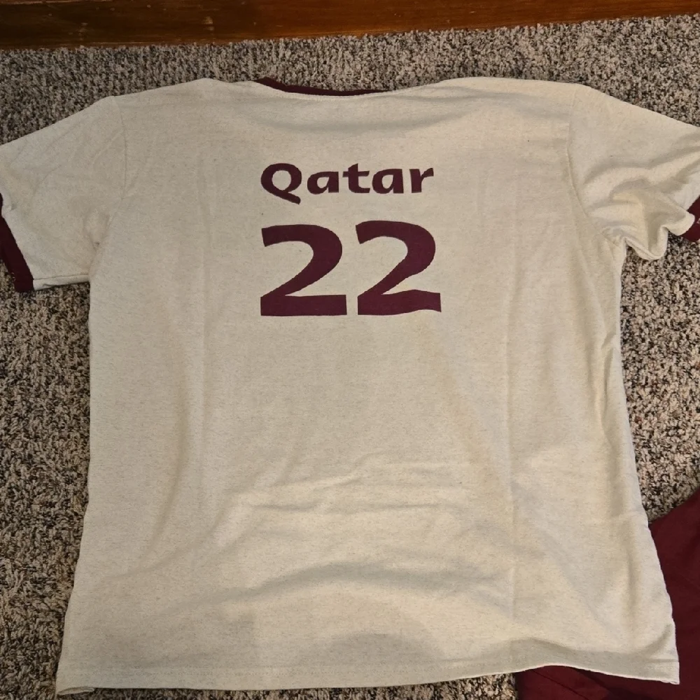 Qatar Airways FIFA Cream and Maroon Pajama Set - Picture 3 of 4